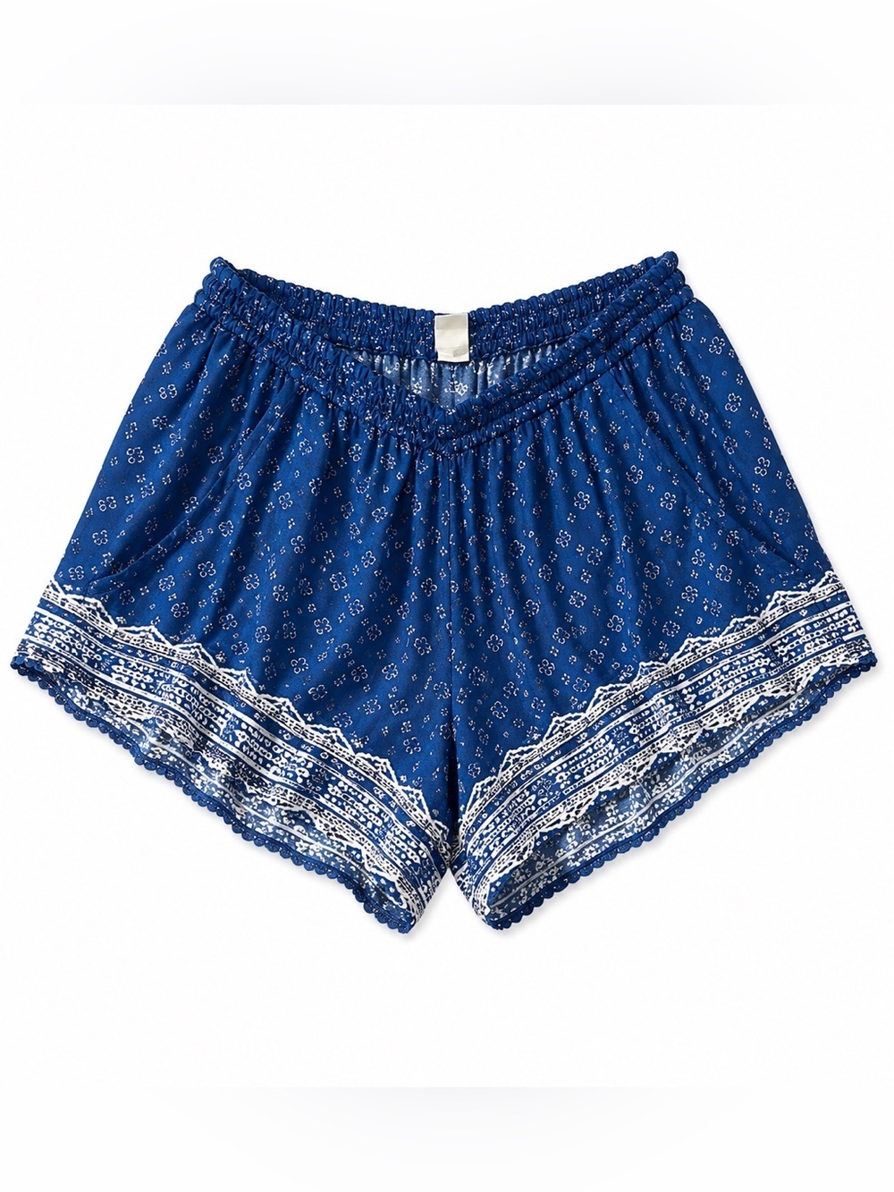 OLD NAVY BLUE AND WHITE FLOWY Elastic Smocked Waist Shorts